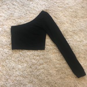 ASOS one shoulder long sleeved crop top
